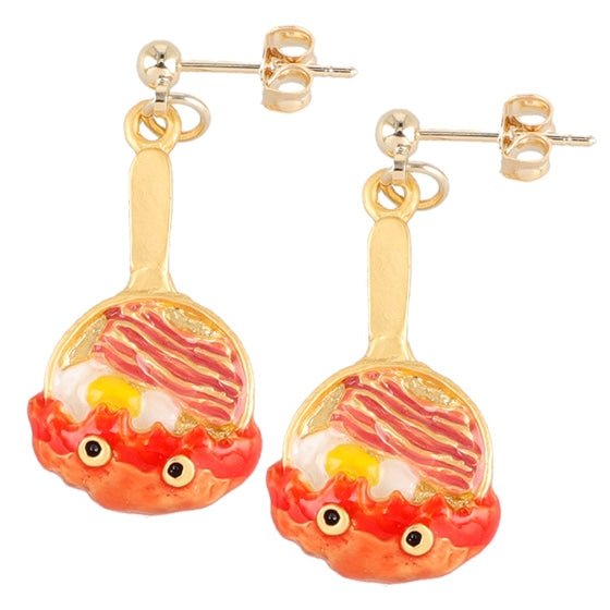 Howl's Moving Castle Calcifer Earrings "Bacon and Eggs"