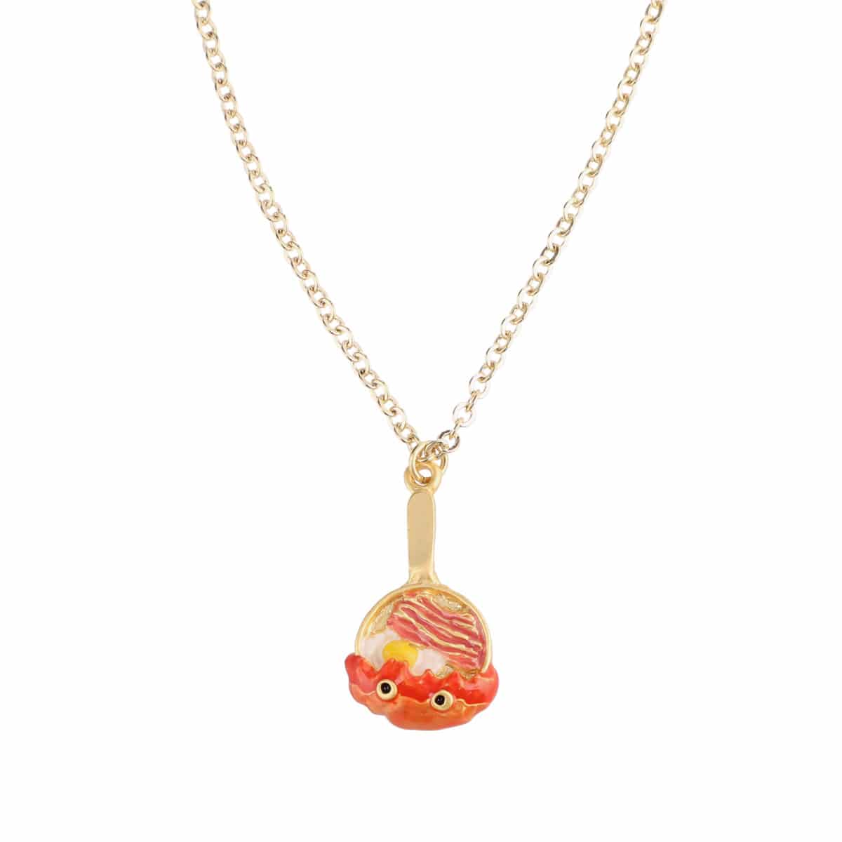 Howl's Moving Castle Calcifer Necklace "Bacon and Eggs"