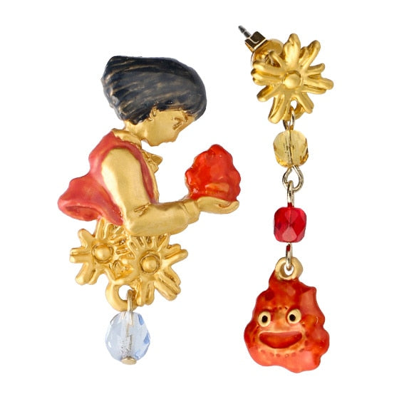 Howl's Moving Castle Earrings Young Howl & Calcifer