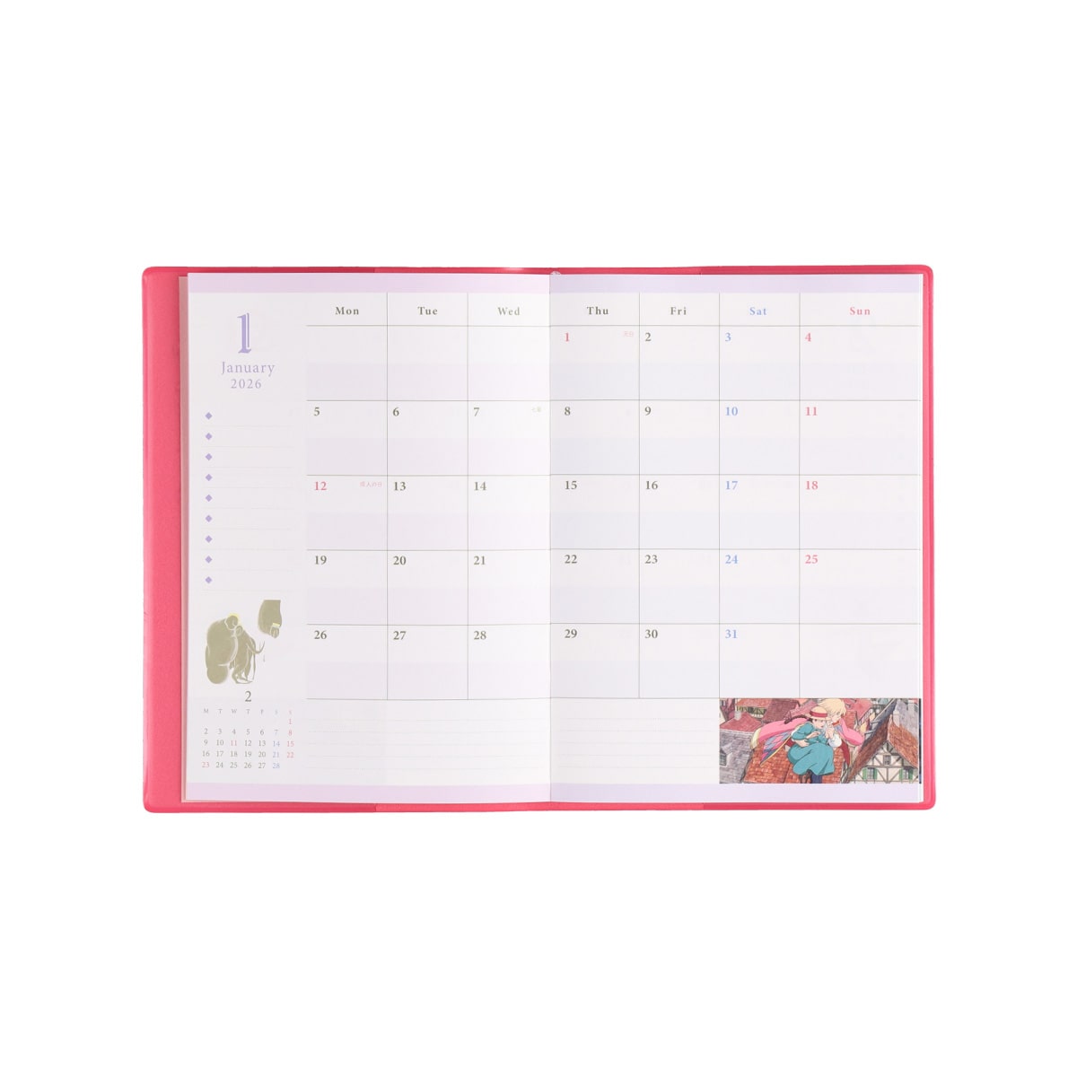 2026 Schedule Book (Dec 2025 – Dec 2026, Japanese Holidays) B6