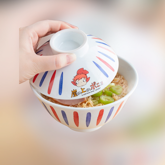 Studio Ghibli Ponyo on the Cliff by the Sea Donburi Ramen Bowl with Lid