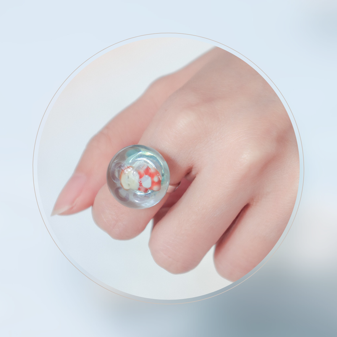 Ponyo on the Cliff by the Sea Ring "Ponyo in Jellyfish"
