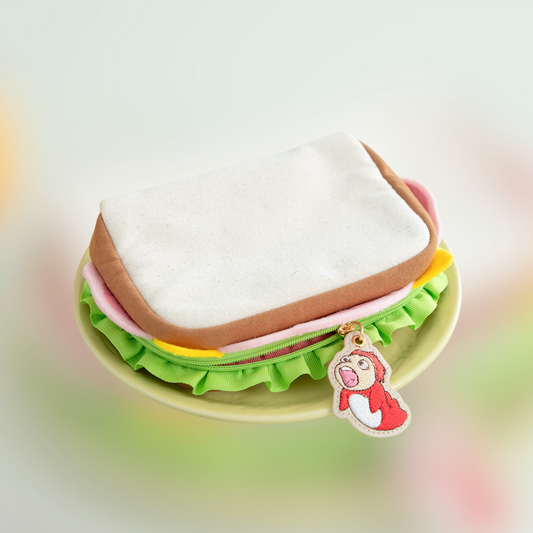 Ponyo on the Cliff by the Sea "Itadaki! Ham Sandwich Pouch" Embroidered Charm