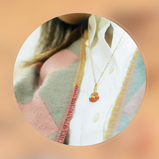 Howl's Moving Castle Calcifer Necklace "Bacon and Eggs"