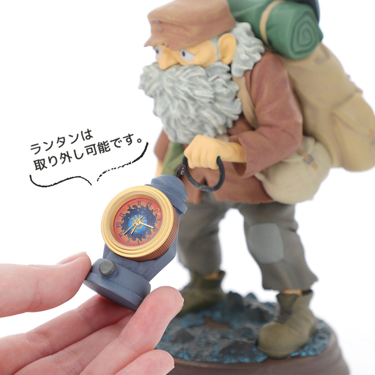 Castle in the Sky Table Clock Uncle Pom Figure from the Cave Scene