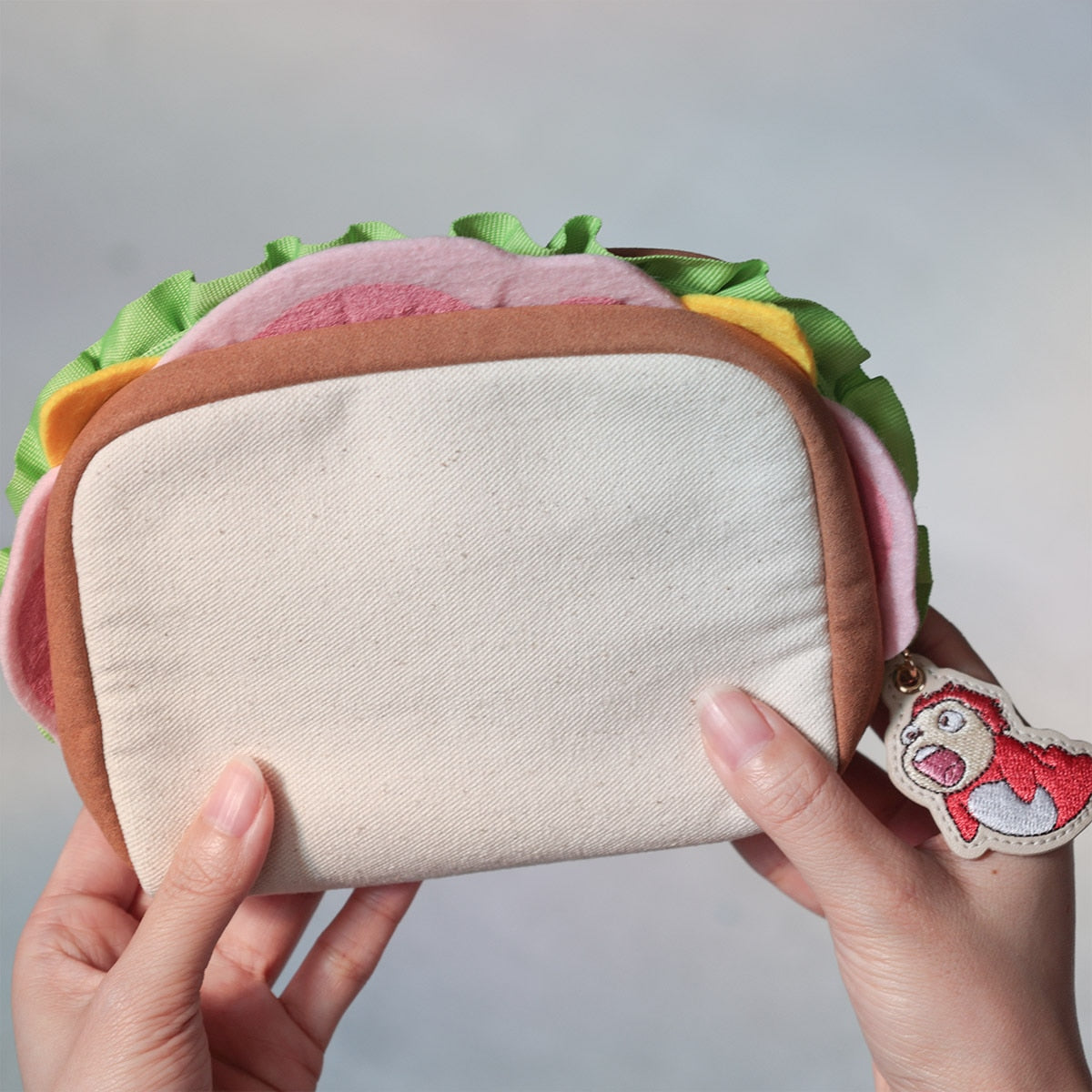 Ponyo on the Cliff by the Sea "Itadaki! Ham Sandwich Pouch" Embroidered Charm