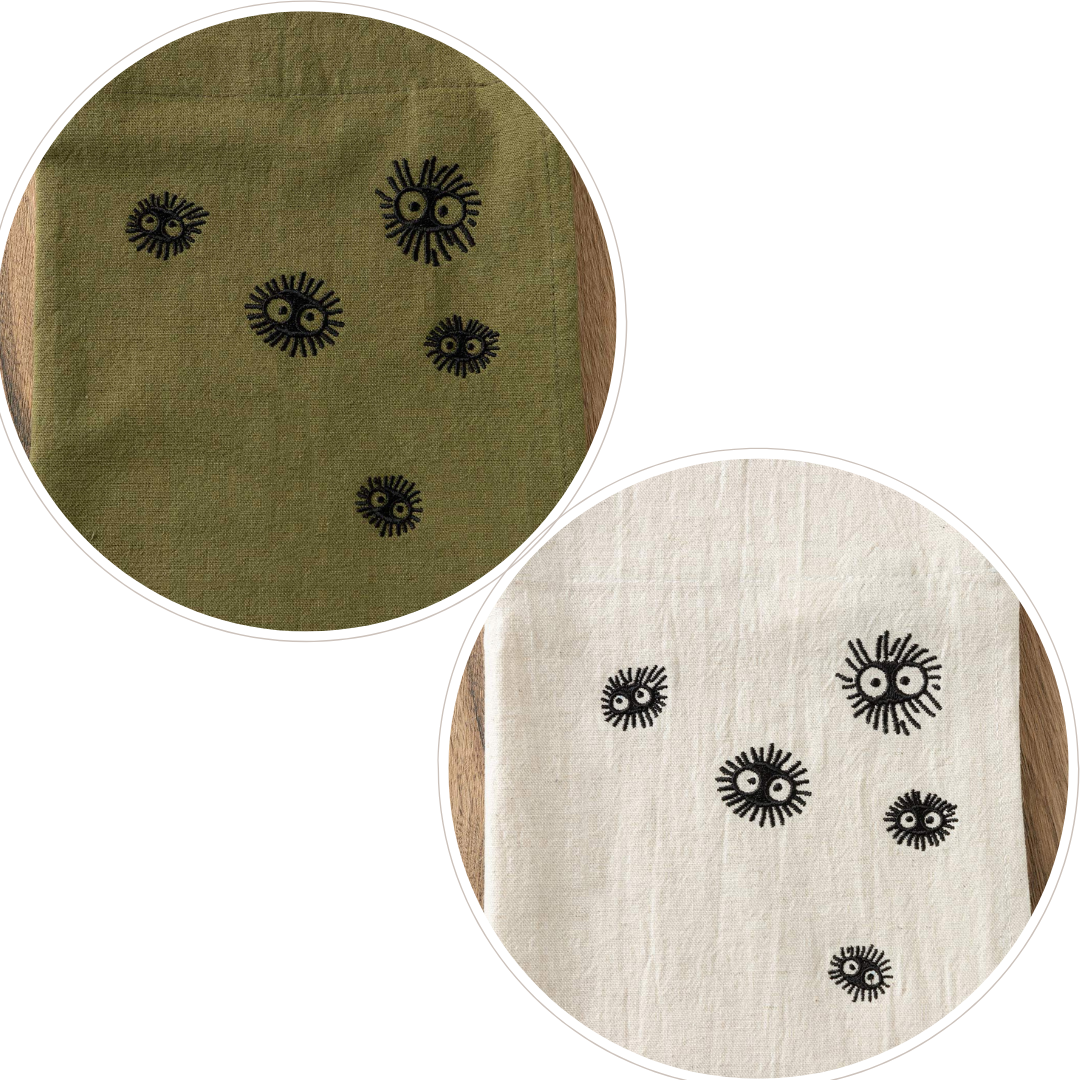 My Neighbor Totoro Embroidered Noren "Kurosuke" Center Opening Curtain