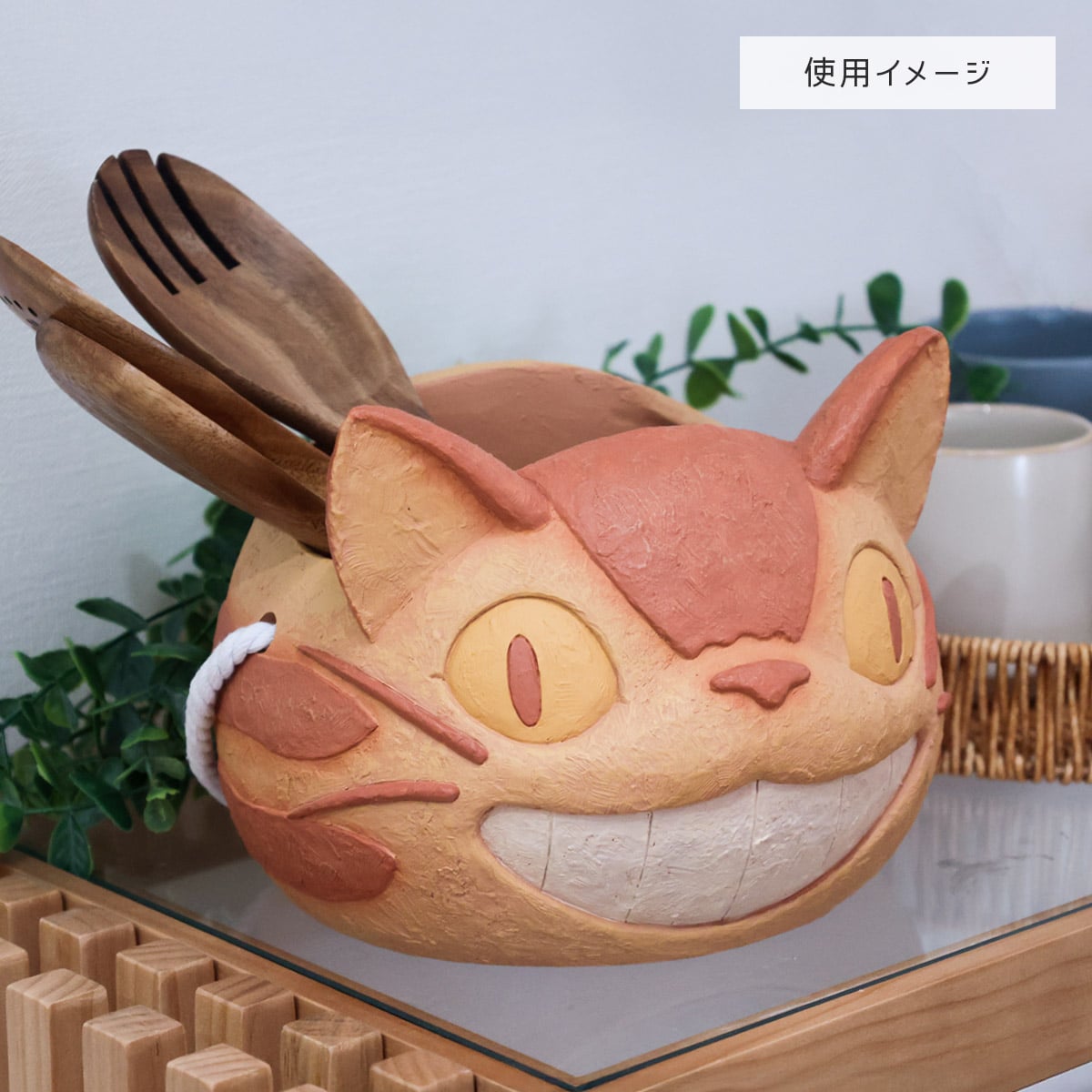 My Neighbor Totoro Planter Smiling Catbus Terracotta Style Flower Pot
