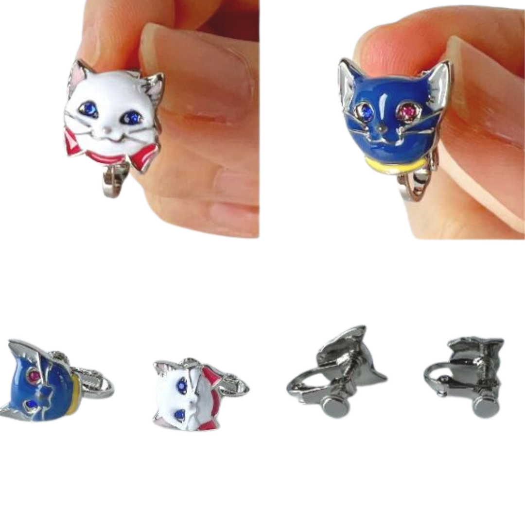 The Cat Returns Bracelet "Cat Parade"  / Clip-on Earrings "Rune and Yuki-chan"