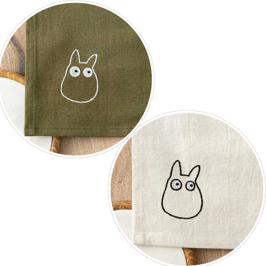 My Neighbor Totoro Embroidered Noren "Kurosuke" Center Opening Curtain