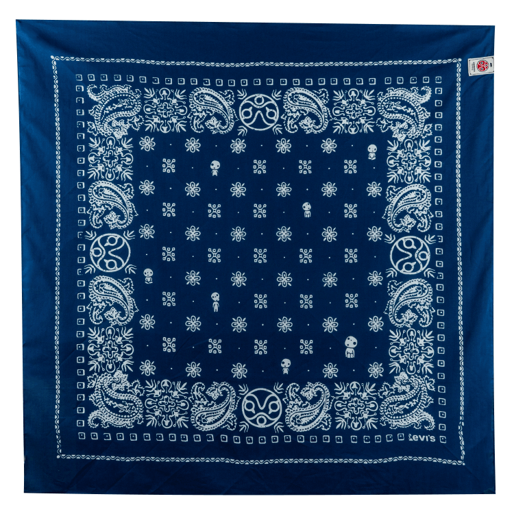 Princess Mononoke Bandana Scarf Kodama Blue 103×103cm