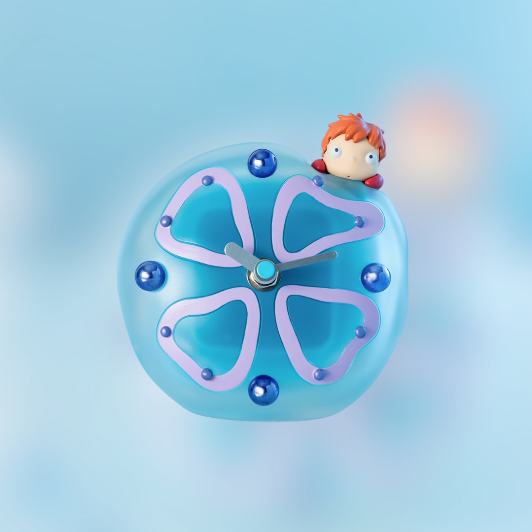 Ponyo on the Cliff by the Sea "Jellyfish Table Clock"