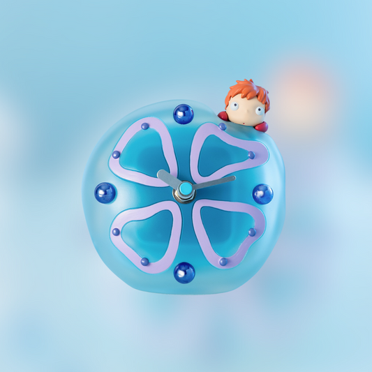 Ponyo on the Cliff by the Sea "Jellyfish Table Clock"