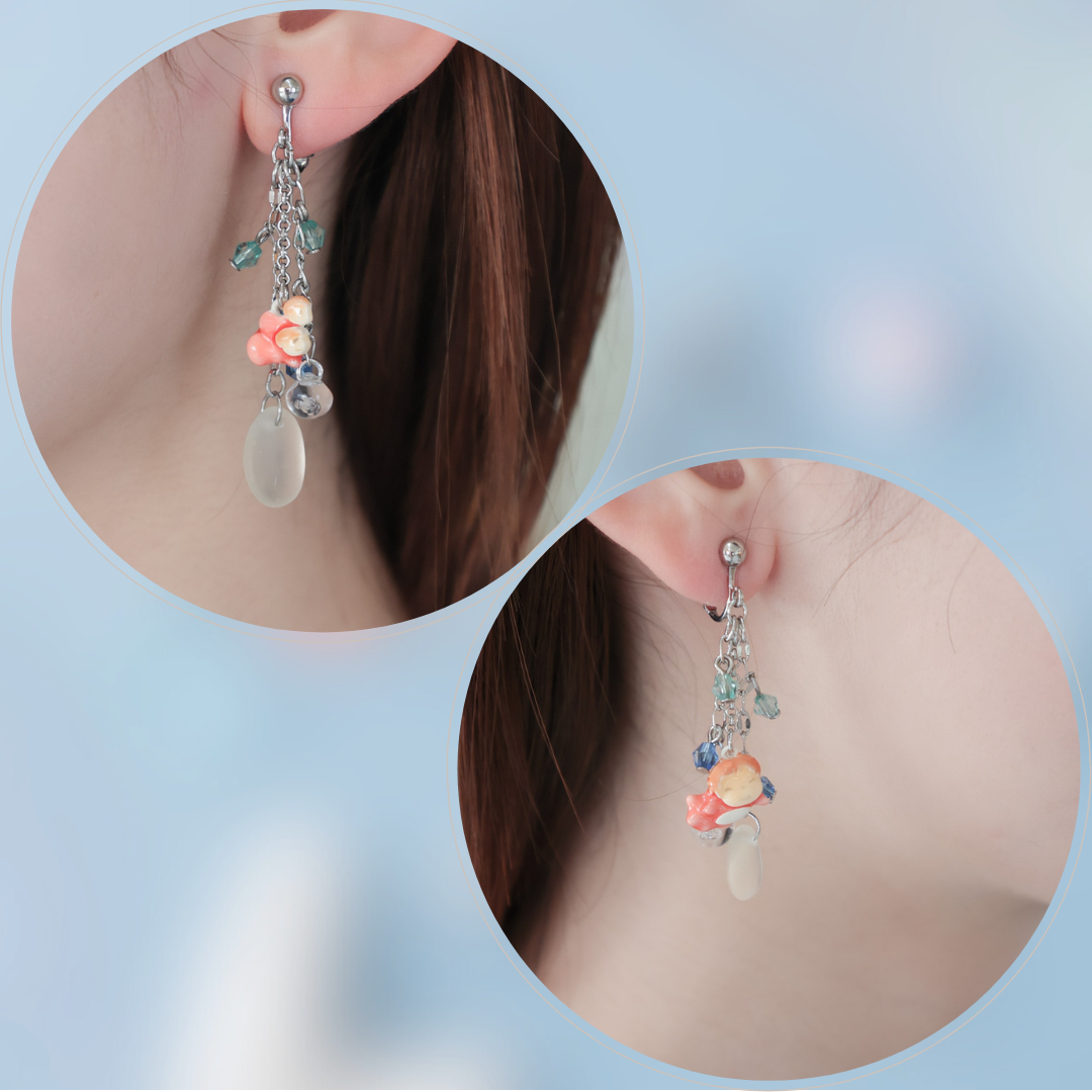 Ponyo on the Cliff by the Sea Ponyo Earrings "Swaying Gently"