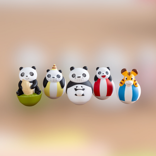 Panda! Go Panda! Chubby Wobbling Japanese Tumbler Dolls Set of 6