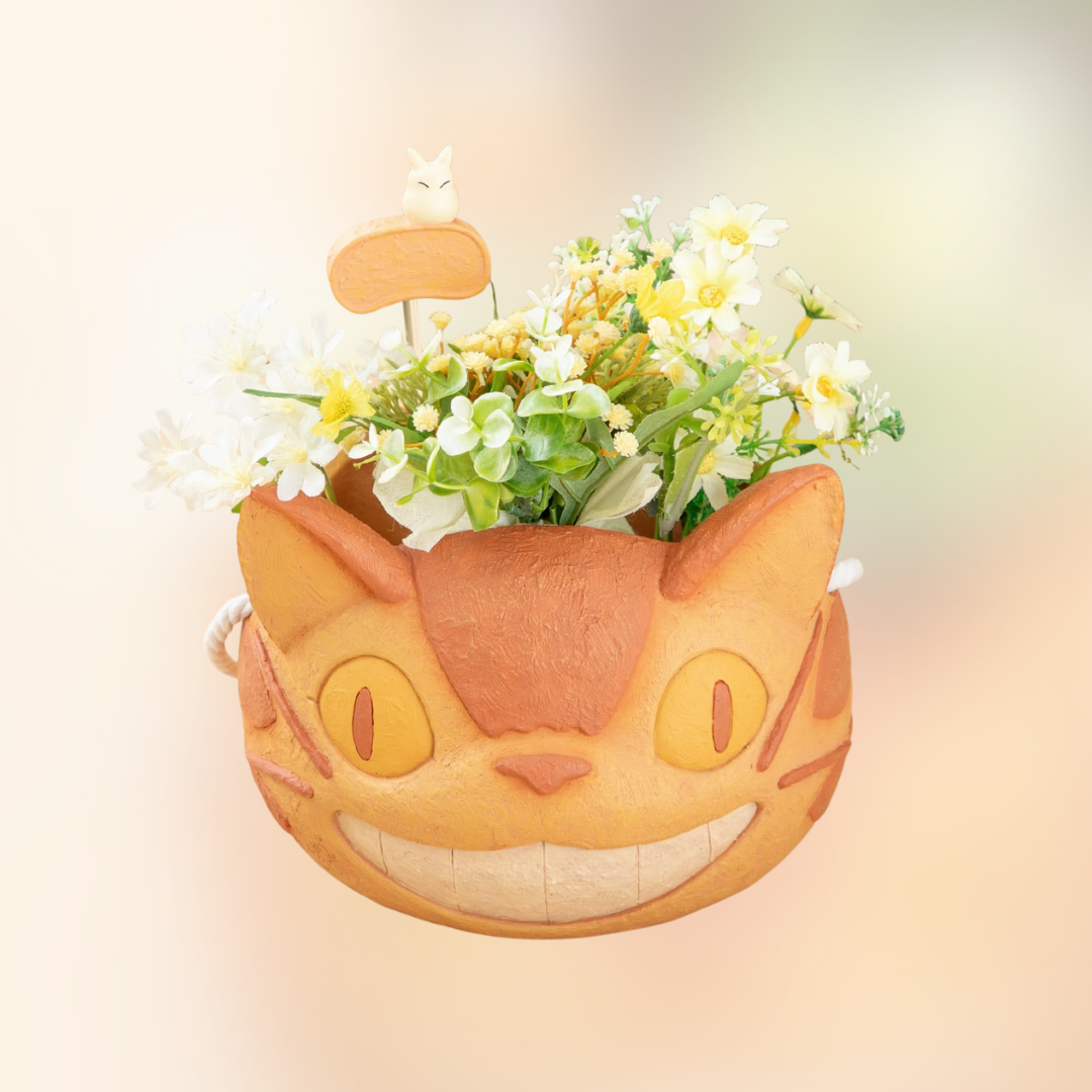 My Neighbor Totoro Planter Smiling Catbus Terracotta Style Flower Pot